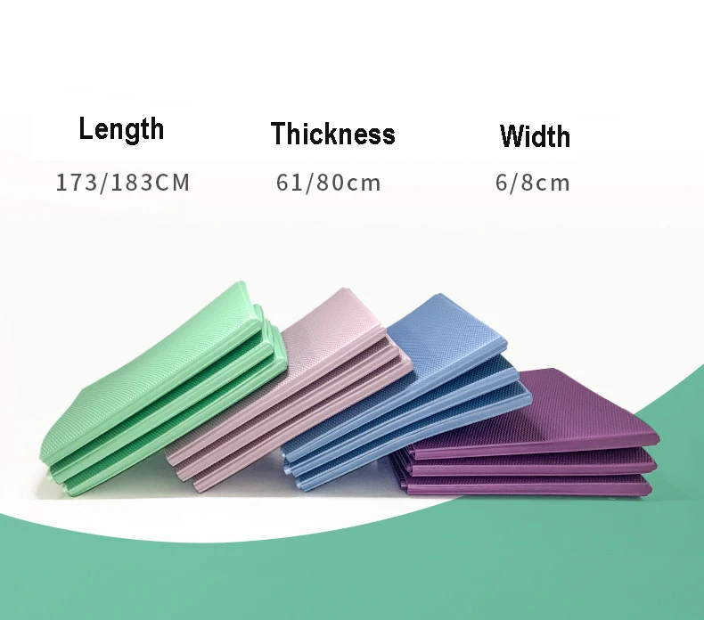 Portable Foldable 6/8mm Thick TPE Yoga Mat Non-Slip Fitness Mat with Custom Logo Lightweight and Portable OEM Bag Included