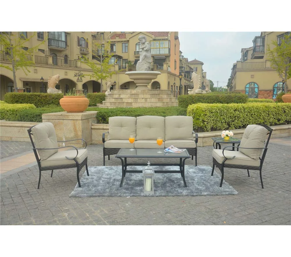 New arrival cast iron garden furniture sofa set for yard Outdoor villa leisure furniture set restaurant tables and chairs
