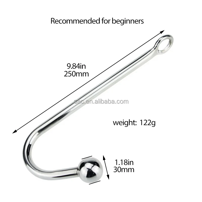 SacKnove Gay Men Women Adult Games Sex Toys Butt Plug Play Dilator Stainless Steel Double Side Anal Hook With