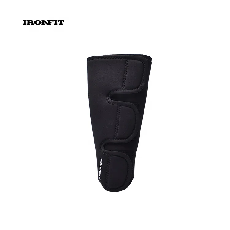 Black 5mm Neoprene Weightlifting Custom Adjustable Calf Sleeve