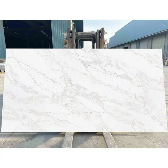 Quartz Countertop Giallo Topazio Artificial Stone Calacatta High-end Series Stone 20mm 30mm Bathroom counterto Kitchen Hall