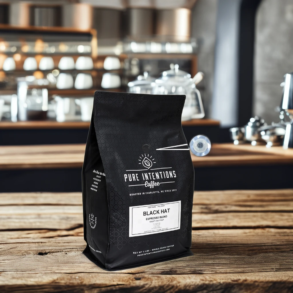 AT PACK 340 Gram Coffee Bag 500g 1KG Bolsa Para Cafe Flat Bottom Coffee Bag With Valve And Zipper Biodegradable Coffee Packaging