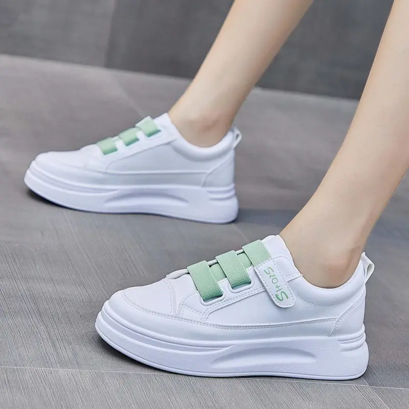 XY Wholesale Fashion PU Leather White Women Casual Shoes Comfortable Lace up Platform Sports Elegant Walking Style