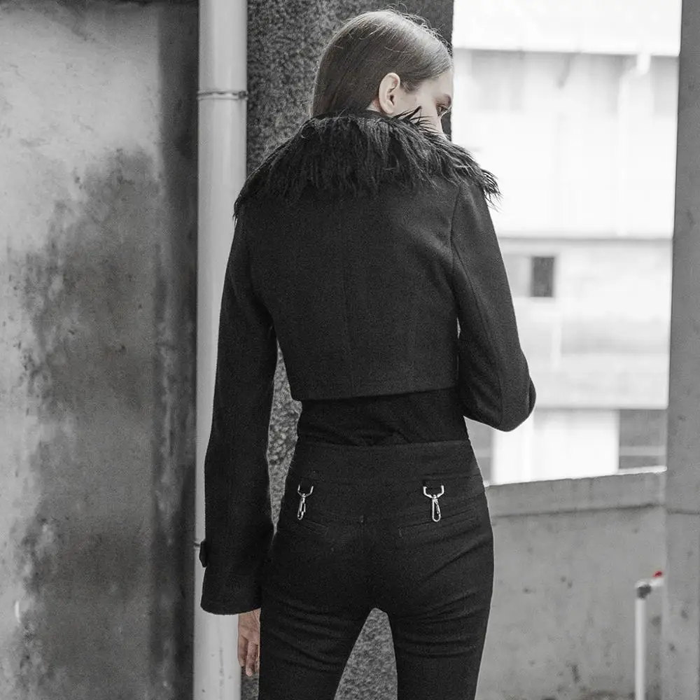 
OPY-379 PUNK RAVE women short mink coat Handsome short collar coat with collar 