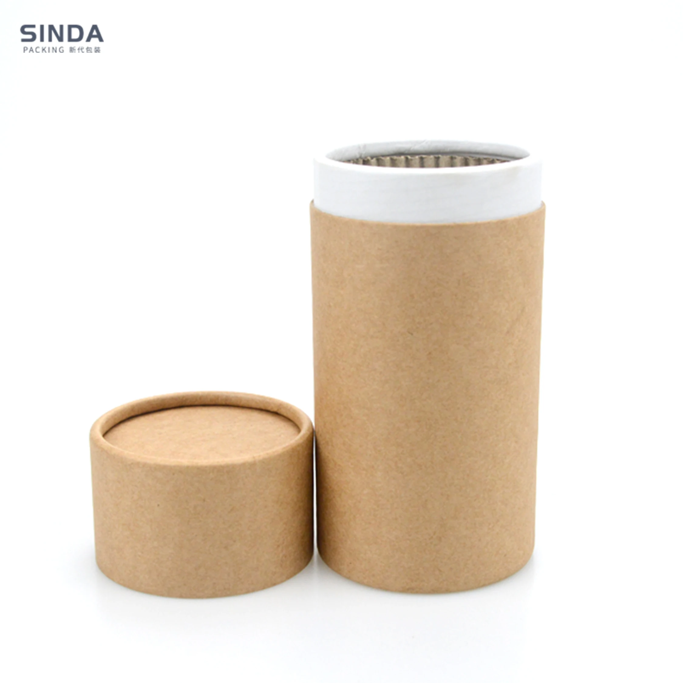 Recycled cylinder shape box custom cardboard paper tube package for gift kraft paper tube