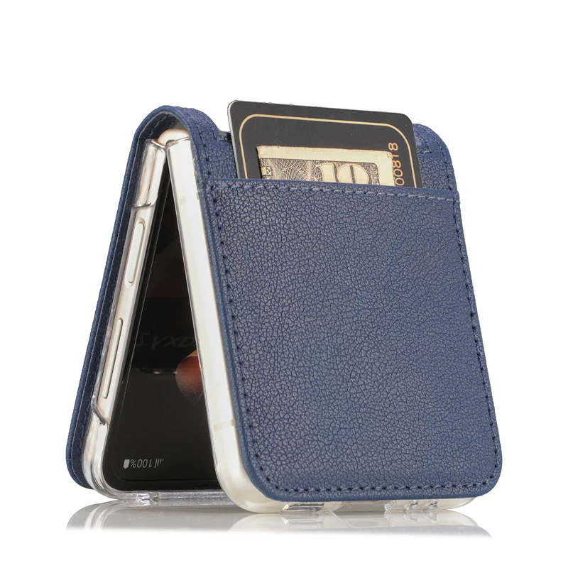 PU Leather Phone Case with Card Holder for Samsung galaxy z Flip 3 leather case pu ultra thin slim