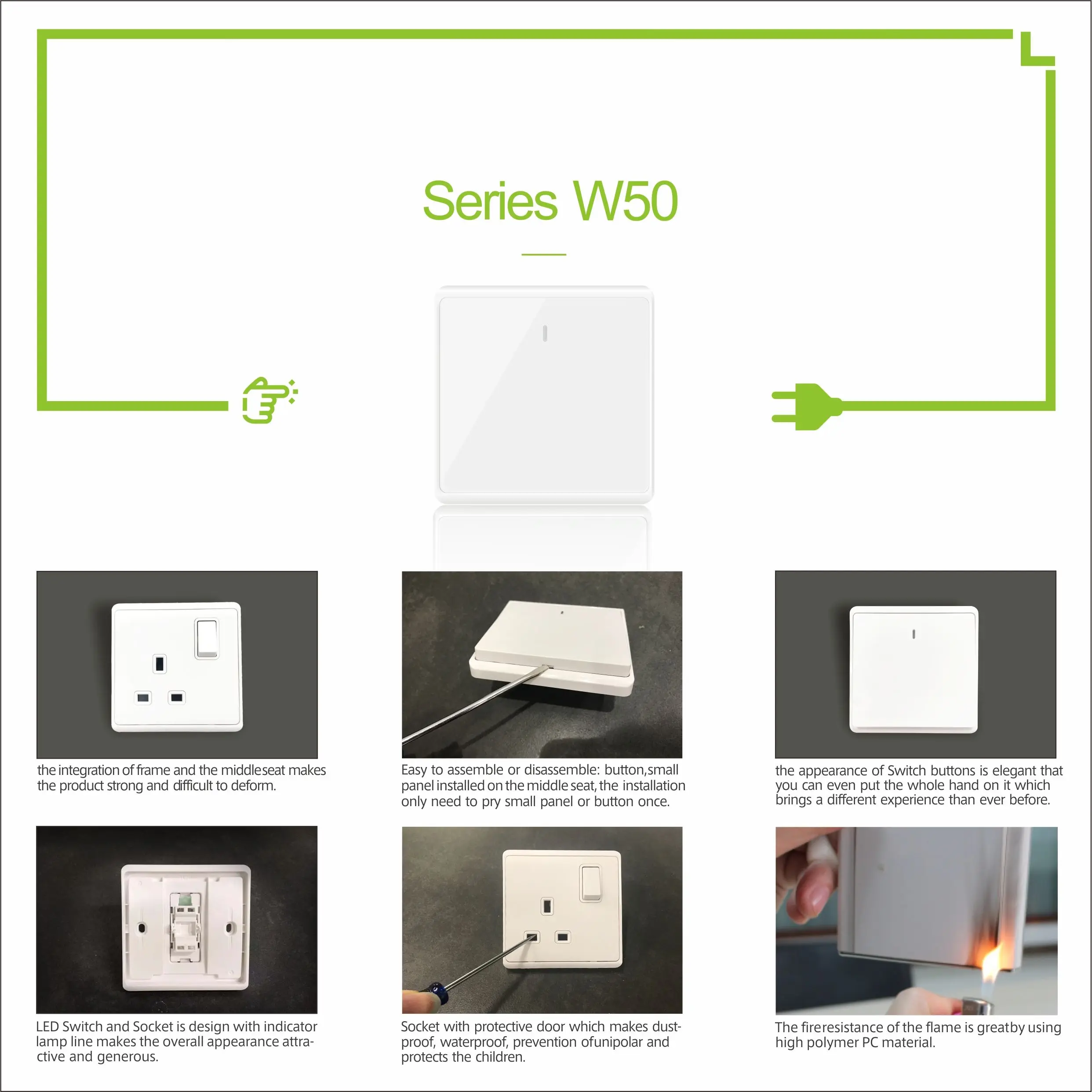 wall switch 2gang1way wall switch with Neon 250V 16A light switches with CE certification China factory and supplier
