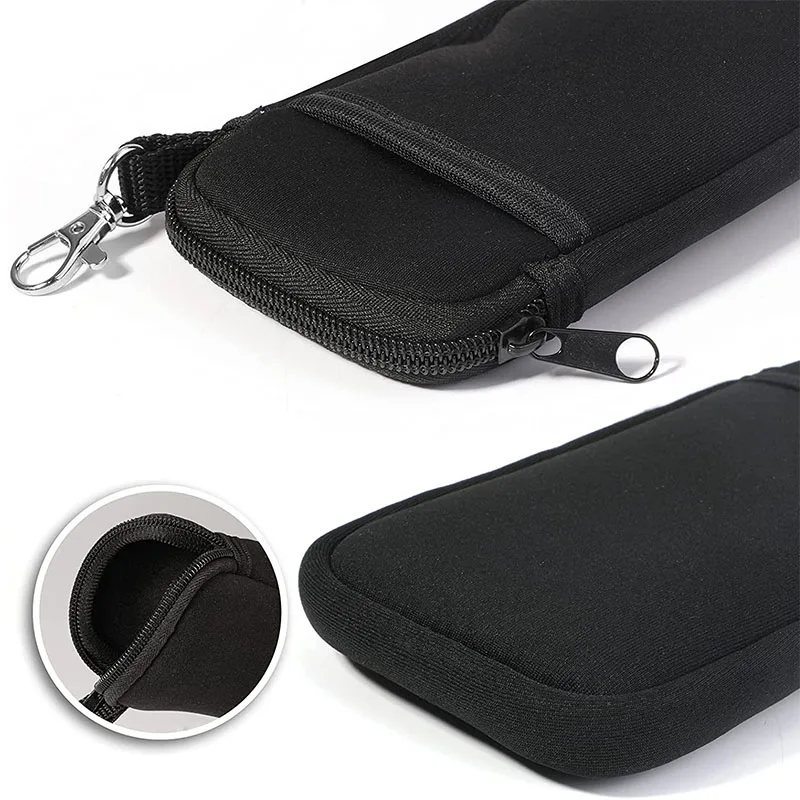 Ultra Light Portable Neoprene Pouch with Zipper Double Soft Glasses Case with Hook