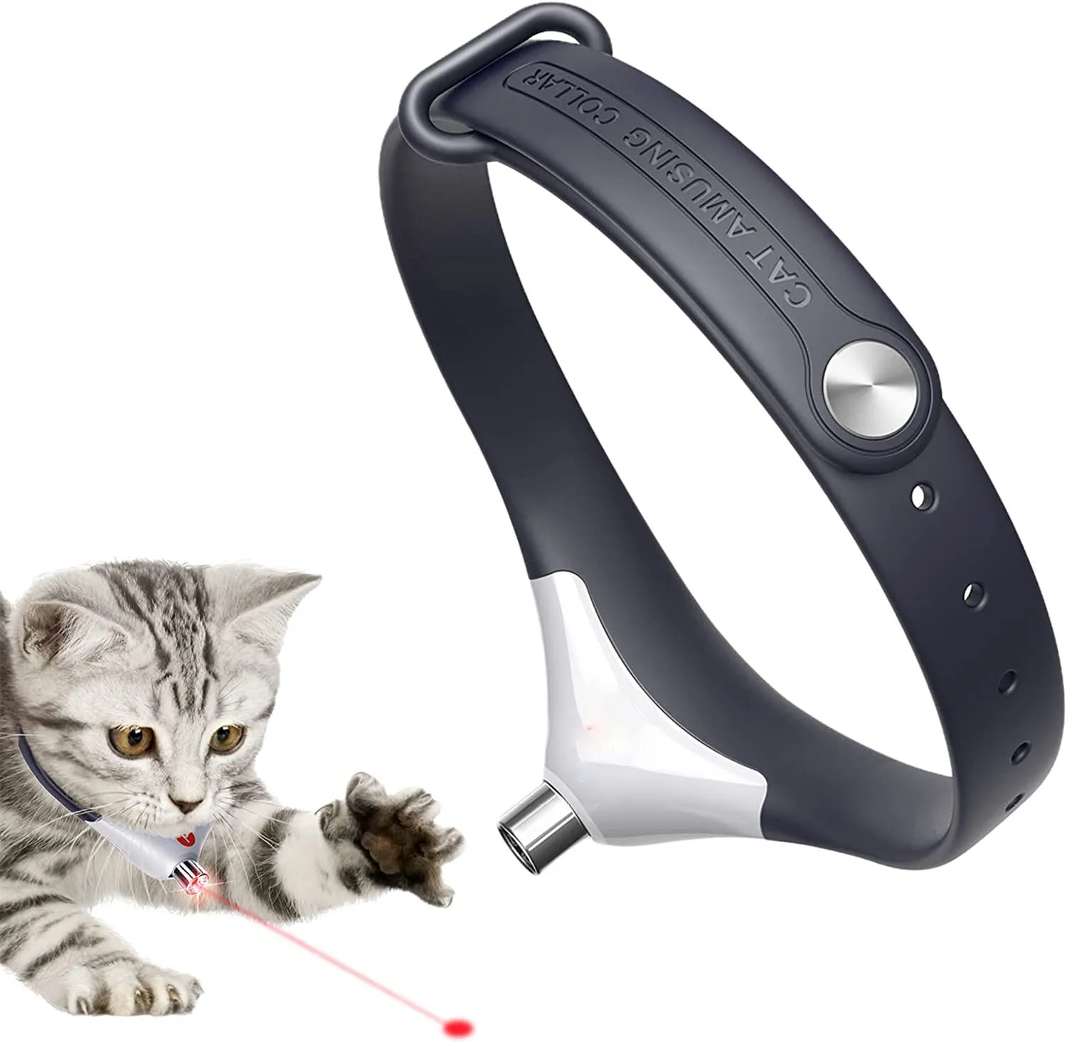 New Cat Interactive Laser Toy Led Light Infrared Pet Laser Collar Toy For Cat Self Entertainment Amusing Collar