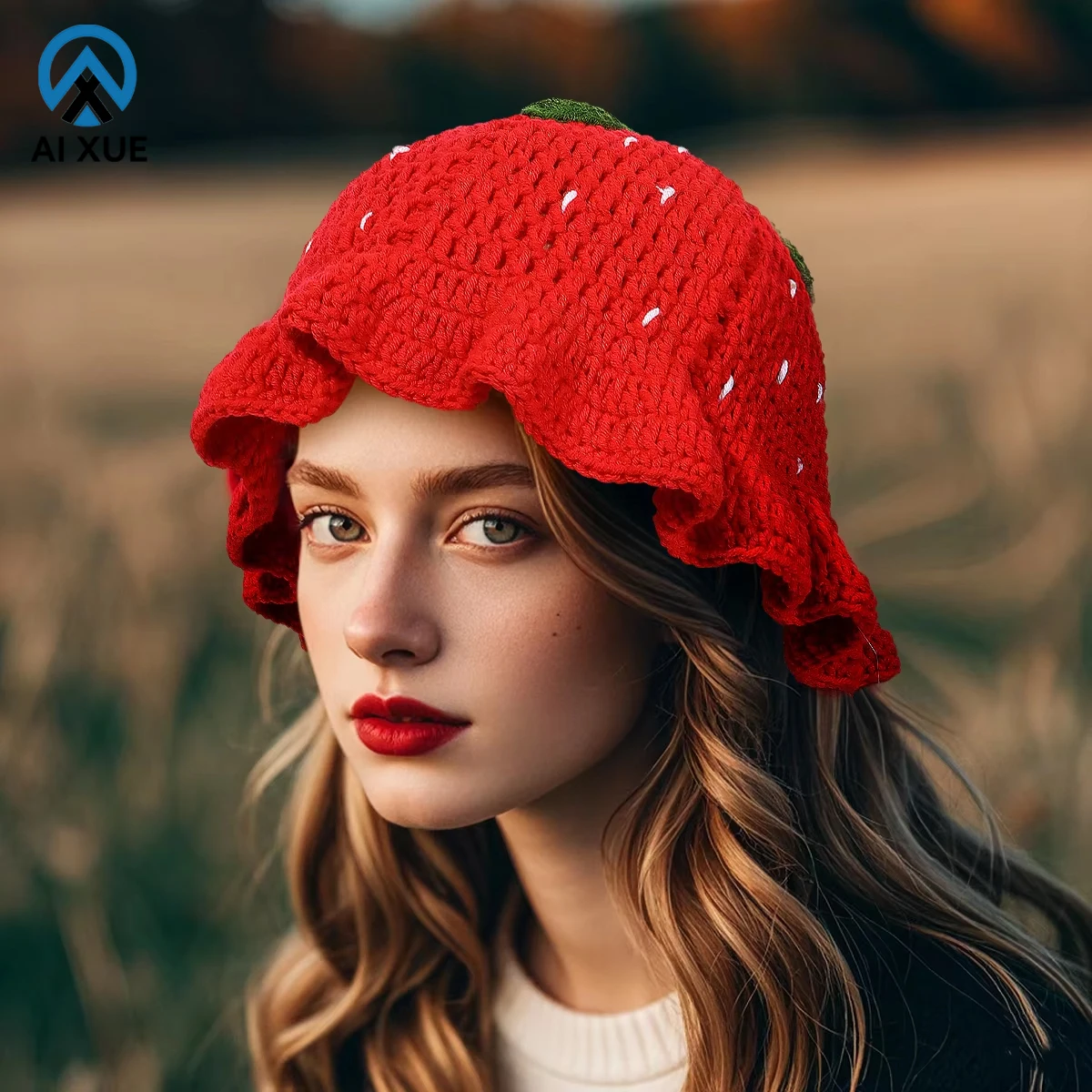 Custom Hand Crochet Fisherman Bucket Hat for Adults Casual Party Wear With Strawberry Pattern Wholesale for Outdoor Travel