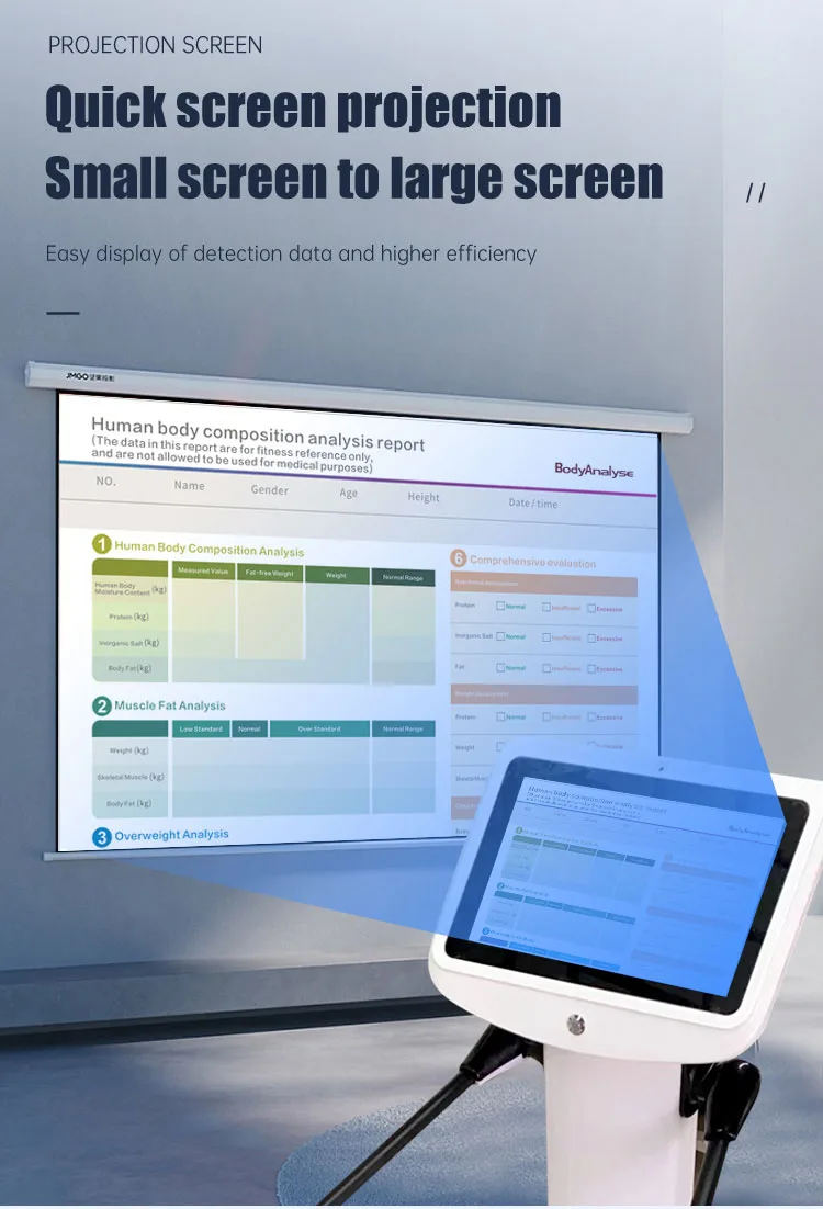 Health care body analyzer fat tester body composition analysis machine for gym