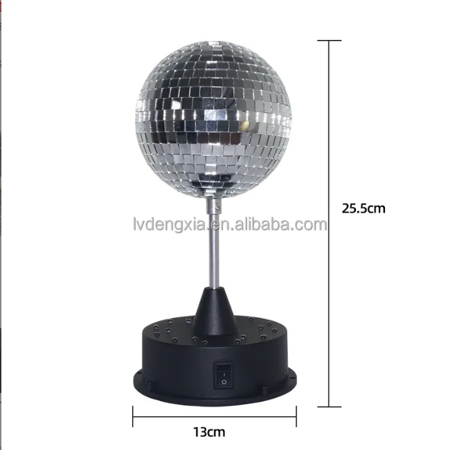 Colorful Disco Small Mirror Ball High Quality Automatic Hanging Rotating LED Five Inches Hanging Mirror Ball with Sound-Motor