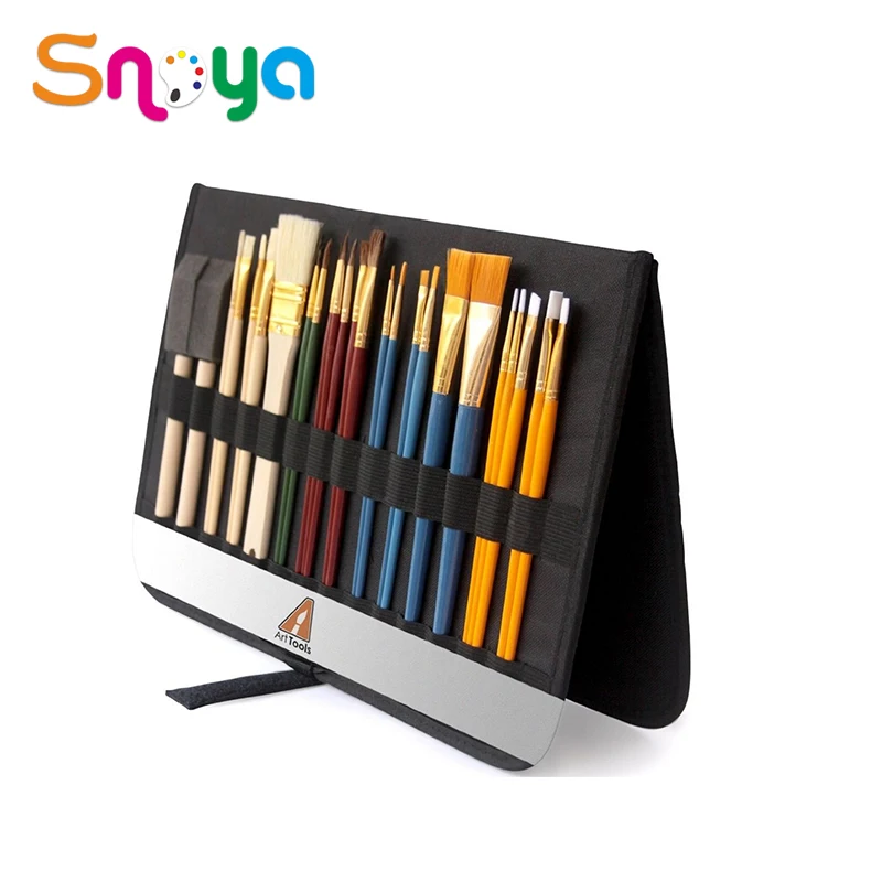 The latest artist brush suit gold aluminum ferrule suit with zipper bag, suitable for beginner painters