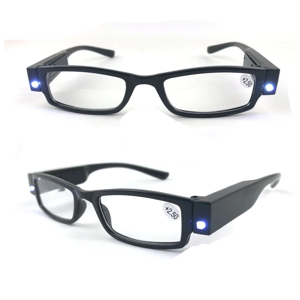 Custom  LED light plastic  reading glasses