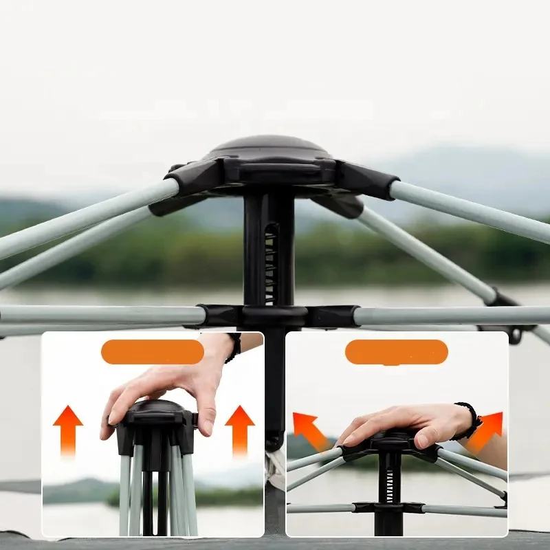 3/4/6 People Large Double Layer Waterproof Cabin Instant Camping Tents For Outdoor Picnic Camping