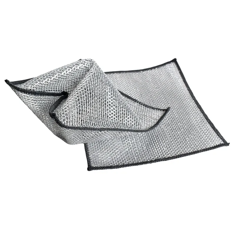 Metal Wire Dishwashing Rags Household Cleaning Super Absorbent Towels Kitchen Cleaning Multifunction Microfiber Cloth