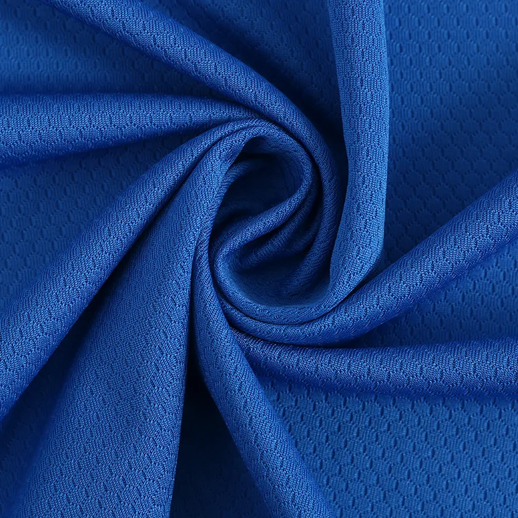 100% Polyester mesh stretch Knitting Shiny Plain Fabric Wholesale Textile Factory  Flocking  Mesh Fabric for basketball Jersey