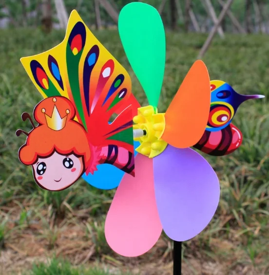 TY2976 Children funny spinning windmill, plastic pinwheel, interesting toy windmill For kindergarten decoration windmill toys