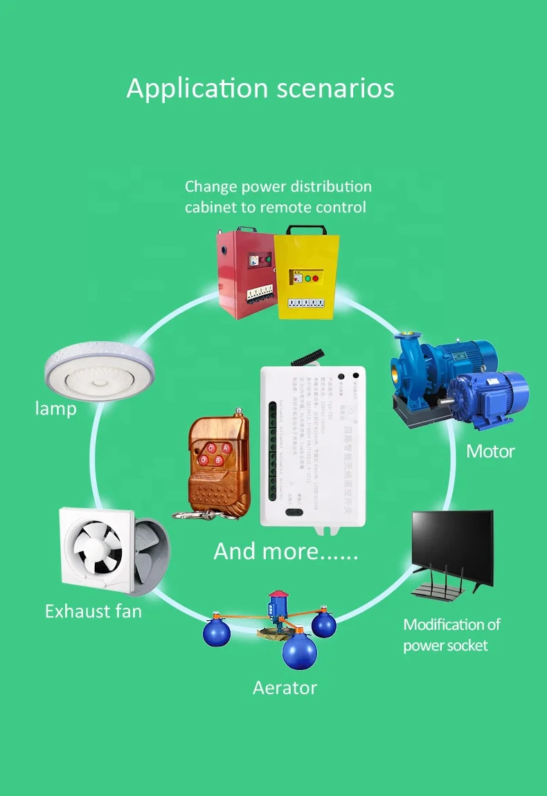 Lifting equipment Universal Wireless Remote Control Switch DC12V 4CH relay Receiver Module With 4 channel RF Remote