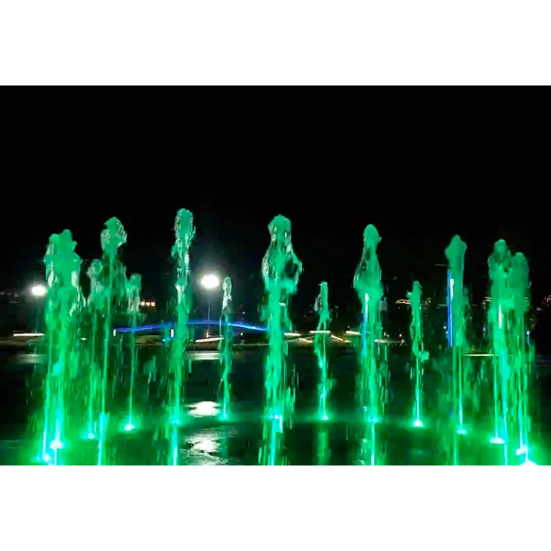 Outdoor stainless steel square floor solar fountain with light for sale