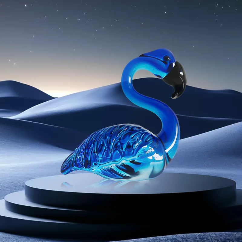 Custom 3D Laser Crystal Swan Couple Figurines blue Crystal Swan Custom Crystal Swan For Wedding Souvenirs