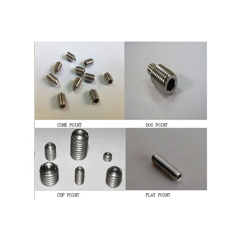 din913 set screw stainless steel hexagon socket set screws with flat point