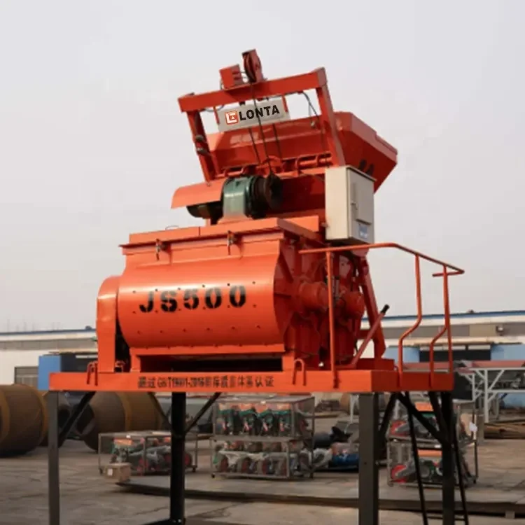 LONTA JS500 500 liter Electric horizontal Self Loading Concrete Batch Plant Cement concrete mixer 500L For Block Making Machine