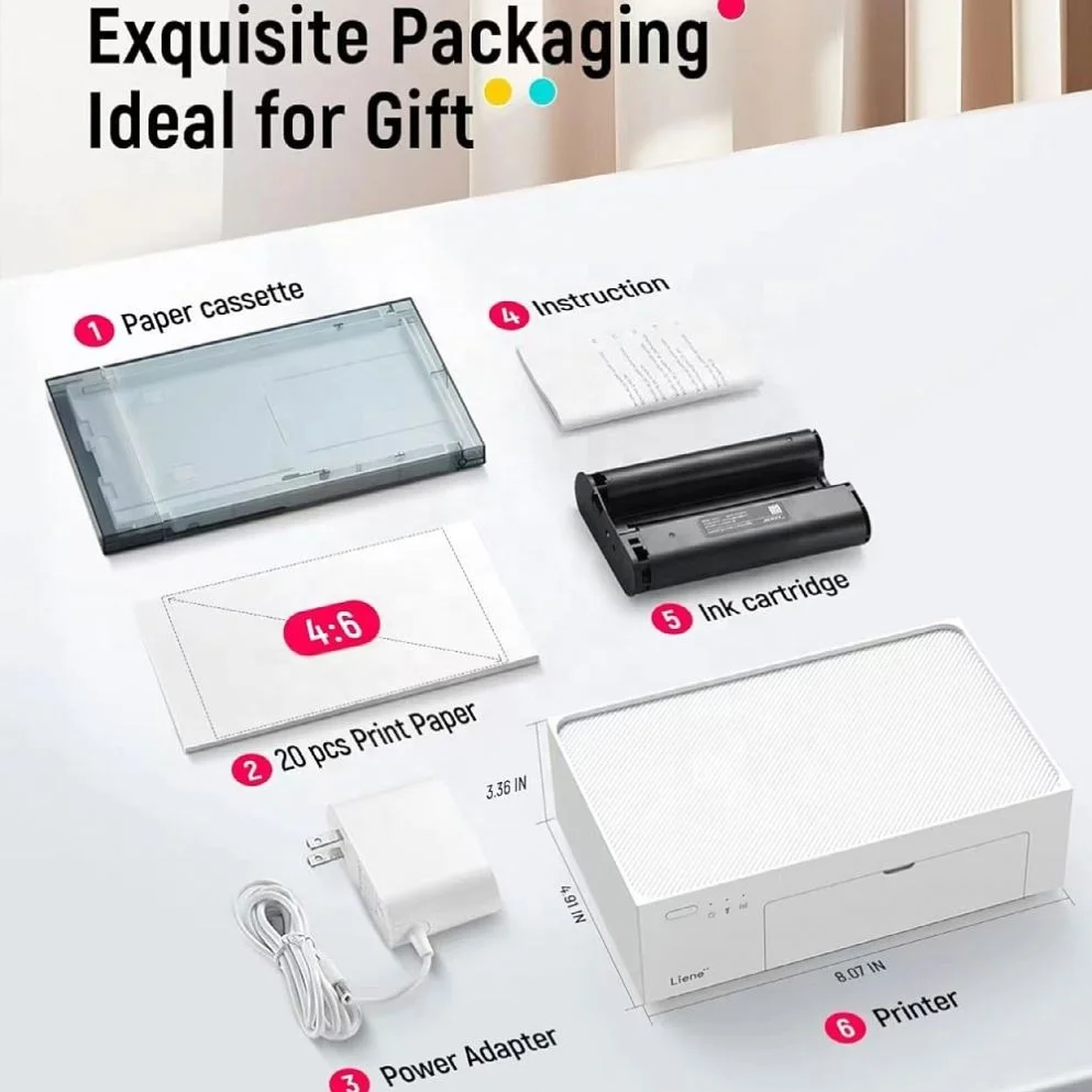 Portable Photo Printer With High-Resolution Output Ideal For Smartphones And Tablets