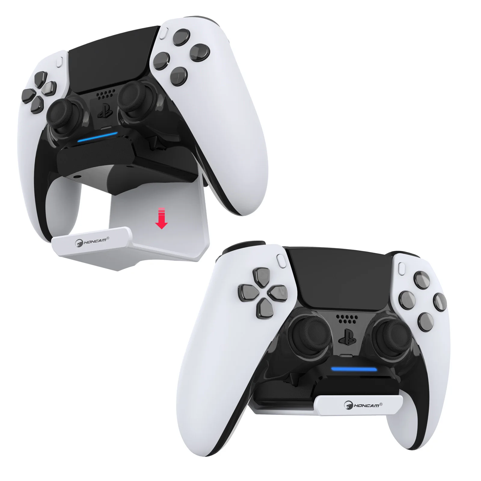 PS5 Controller Charging Dock Stand with Headset Hook EDGE DualSense Controller Holder for PS Playstation 5 Slim Game Accessories