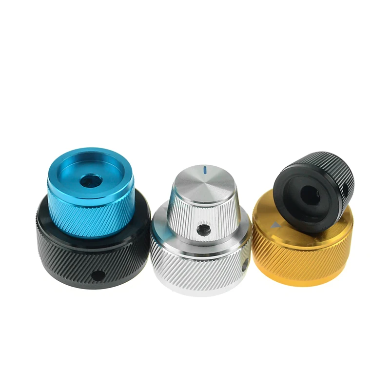 Customized Potentiometer Knob Shaft Black Silver Blue Yellow Aluminum Volume Control Knob with Set Screw