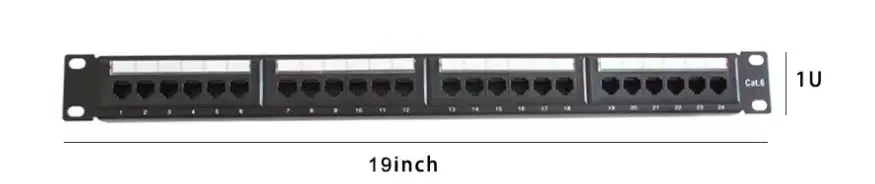 Cat6 24 Port RJ45 Keystone Patch Panel UTP 1U Black 48 port