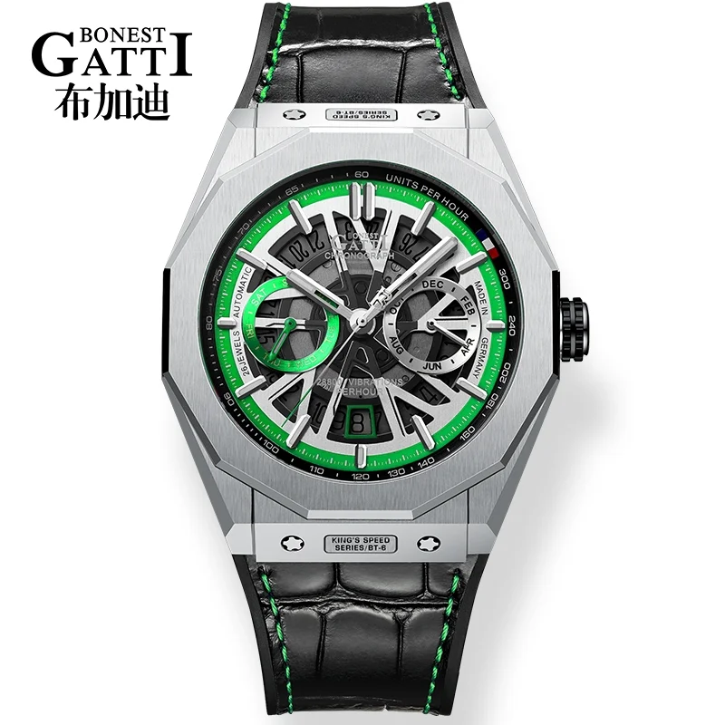 Gatti men automatic mechanical watch Fashion Auto date  mechanical stainless steel watch