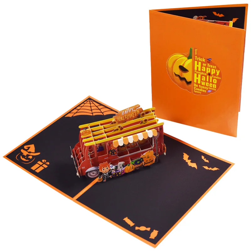 3D Pop Up Card Laser Cutting Handmade 3D Pop Up Card Card For Halloween Eco-friendly