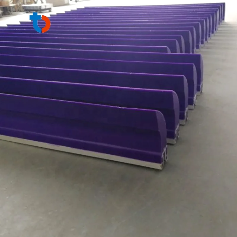 Abrasion resistant polyurethane conveyor belt scraper blade for cleaning rubber conveyor belt