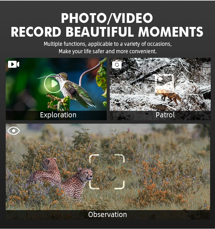 NV200PRO Night Vision Monocular 1-5X Digital Zoom Screen 4K video for hunting night vision goggles 300m night vision scope