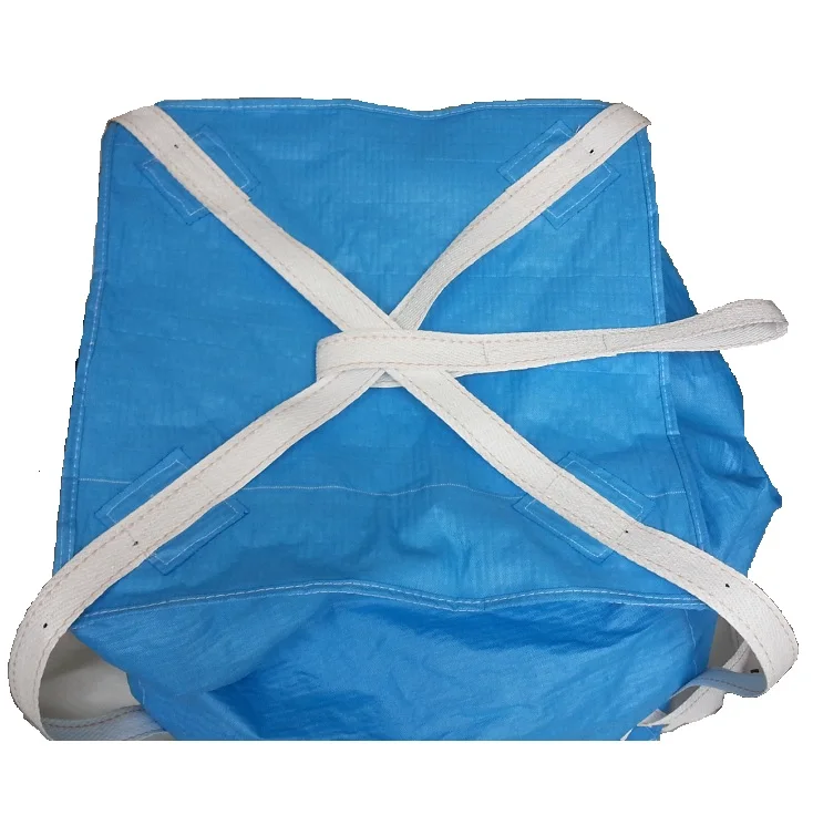 construction bag 2 ton full belted  blue color top skirt bottom flat two loops transportation packing