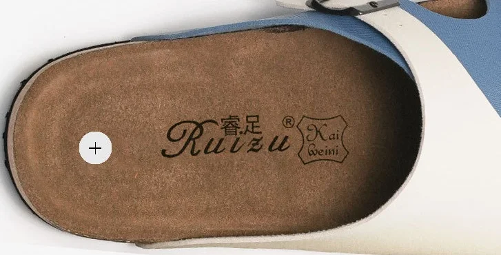 Customized Footcare Men 38-46 Microfiber Upper Slippers Cow Leather Latex Pad Midsole Slip On Cork Slide Sandals