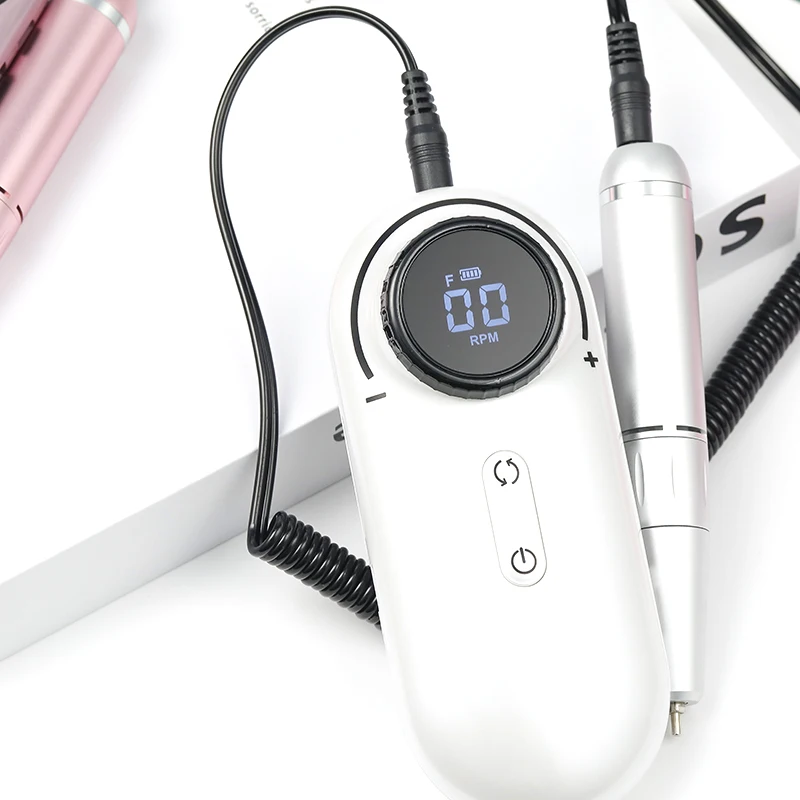 New Arrival UV301 Household Salon Manicure Pedicure Polisher Nail Machine Set 30000rpm Pink Electric Nail Drill Polisher