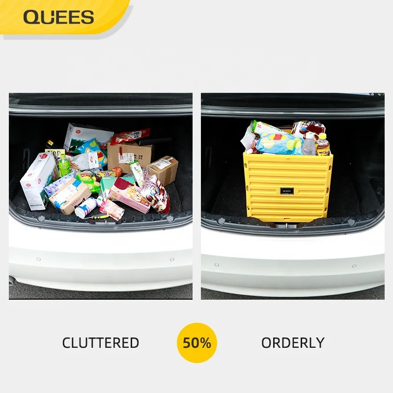 Quees design foldable supermarket shopping trolley cart bag wheel caster shop folding trolleys shopping