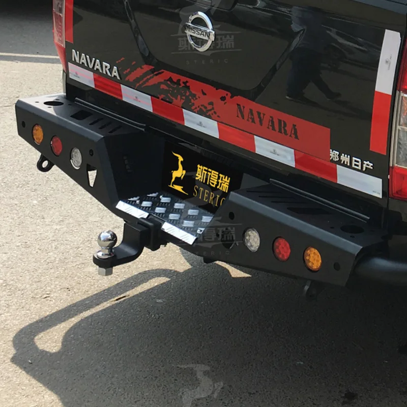 Heavy Steel Rear Bumper for Hilux Vigo 4x4 Pickup Accessories Free Custom Logo Compatible Ranger Tacoma Navara Triton Models