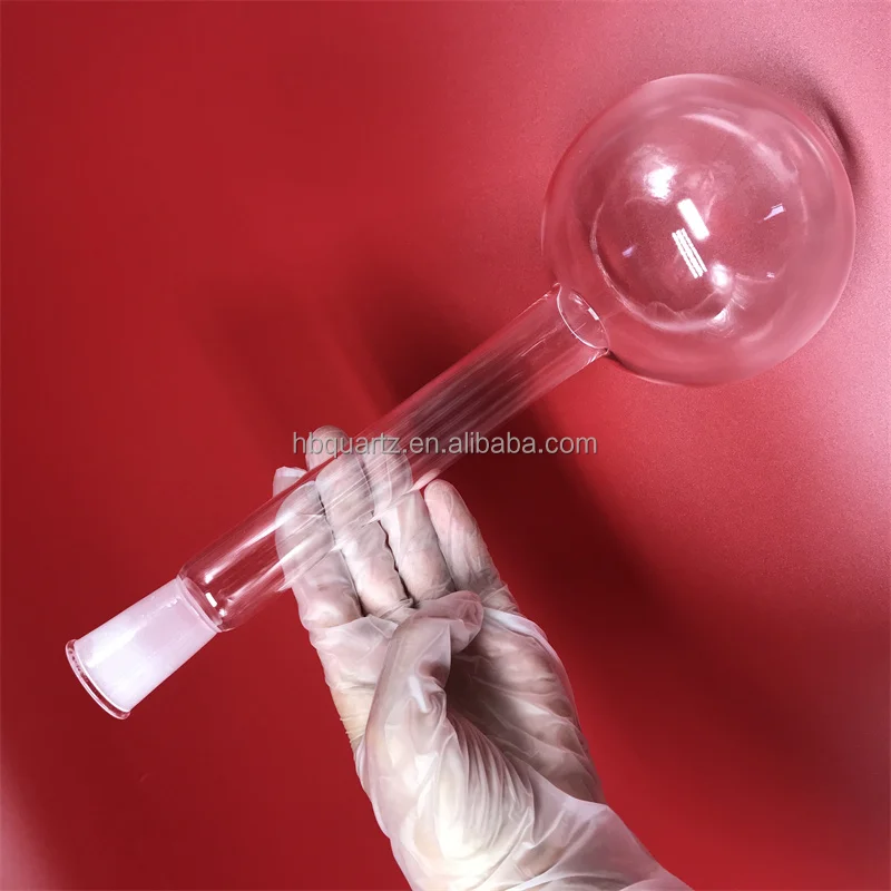 Customized long neck quartz glass round bottom flask 500ml