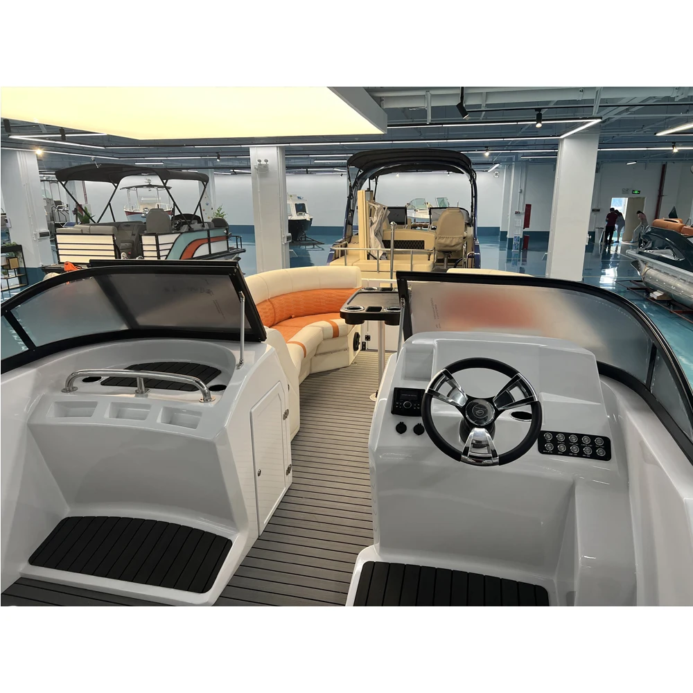 Customized Pontoon Boat Aluminum Sport Sailing Yacht For Surfing and Ocean Waters