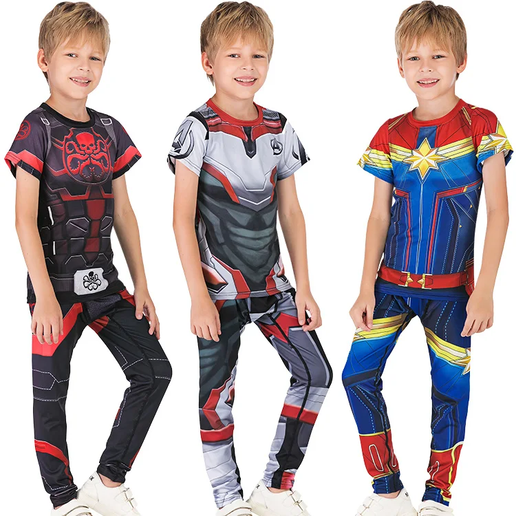 Kids superhero costume custom t shirt marvel t shirts superhero sports suit kids