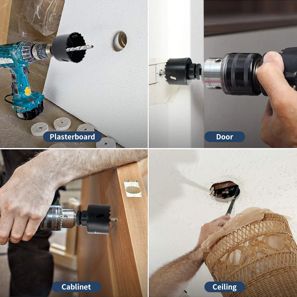 Hole saw LAIWEI bimetal hole saw with heavy duty arbor for metal pipes, wood, sheet metal, etc. Locking pin makes the tool stron