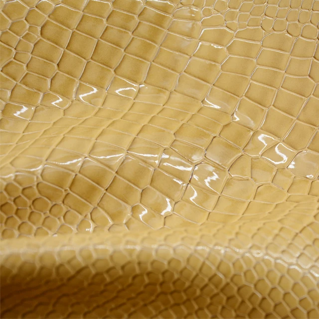 Shinny crocodile leather synthetic pvc fabric for bags materials