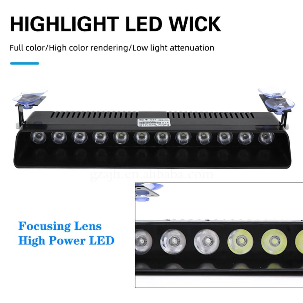 Others car light accessories High power 12v 12 LED strobe led car warning lights red blue car flashing light