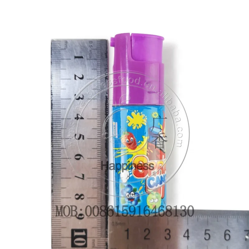 hot sale gas lighter shape fruity sour liquid spray candy