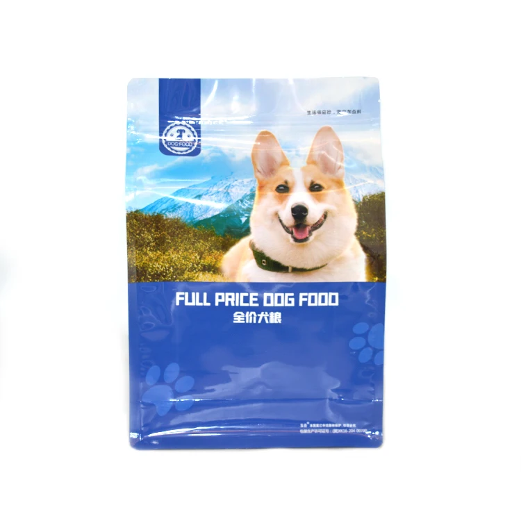 Custom design packaging zipper pouch plastic bags logo pet snack dog treat bag pet food bag package
