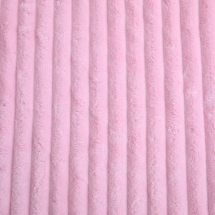 Super Soft Knitting Polyester Stripes Flannel Fleece Blanket Fabric