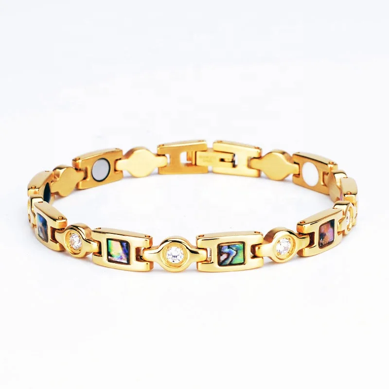 Woman Healing EMF protection Balance clasp bracelets scalar power energy Magnets therapy germanium bracelet for health body care